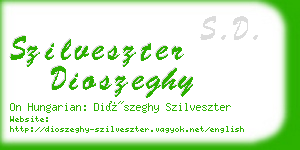 szilveszter dioszeghy business card